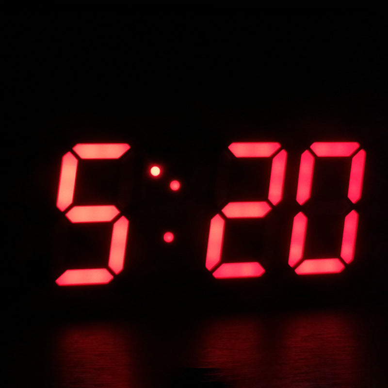 3D Digital Alarm Clock Home Desktop Wall Hanging Living Room Advanced Sense Creative LED Wall Hanging Electronic Clock Hanging Meter