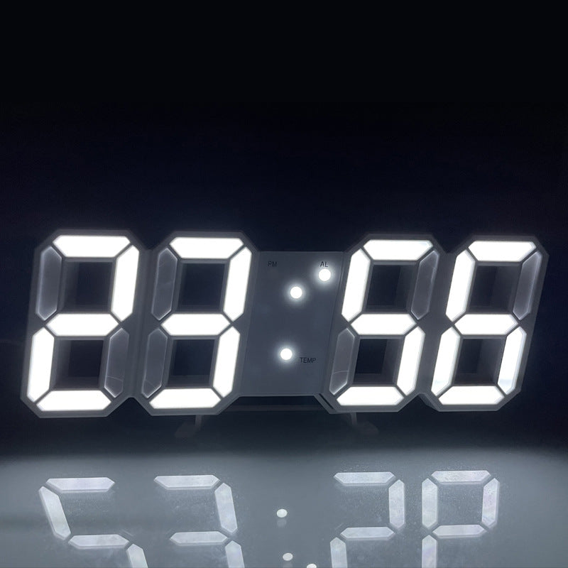 3D Digital Alarm Clock Home Desktop Wall Hanging Living Room Advanced Sense Creative LED Wall Hanging Electronic Clock Hanging Meter
