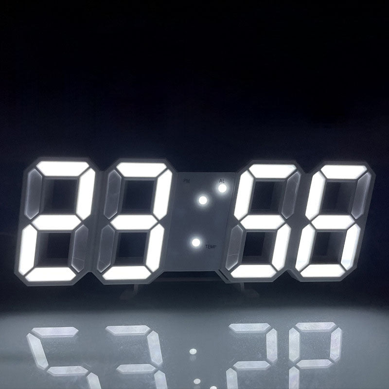 3D Digital Alarm Clock Home Desktop Wall Hanging Living Room Advanced Sense Creative LED Wall Hanging Electronic Clock Hanging Meter