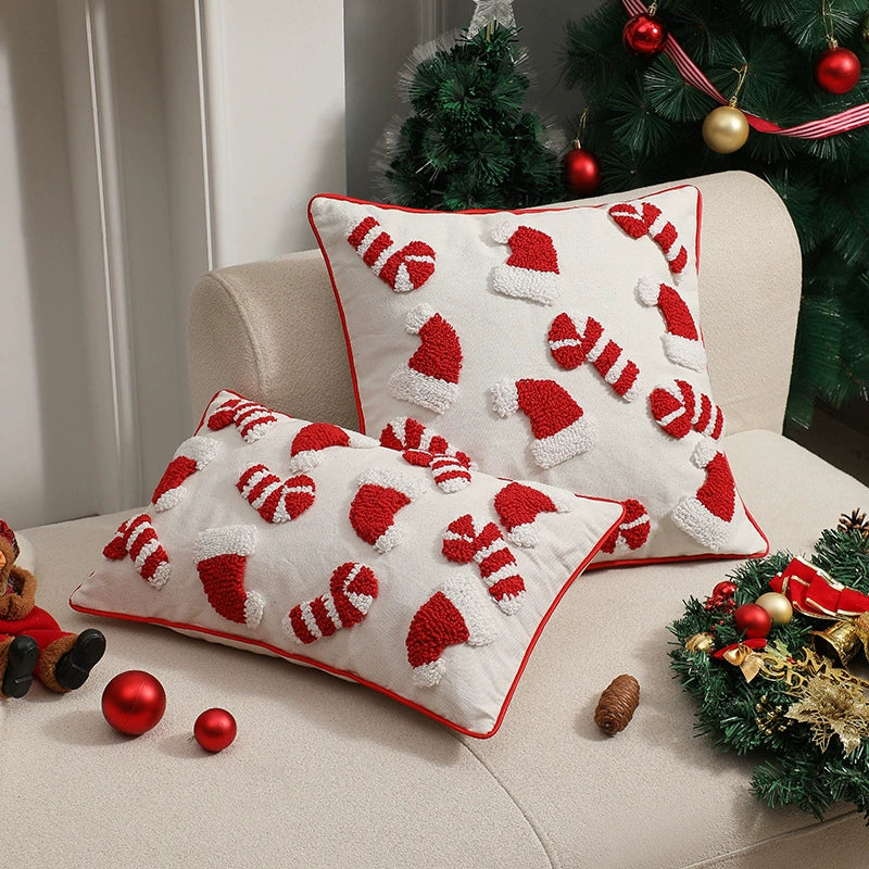 3D Tufted Velvet Christmas Throw Pillow